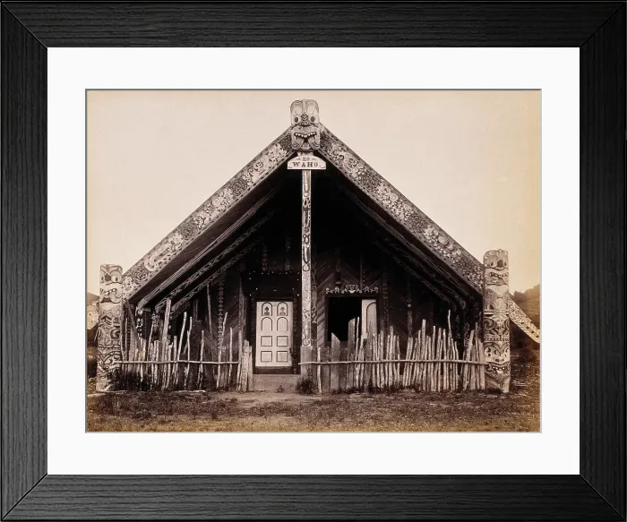 Framed Print : New Zealand: the house of the Maori leader and prophet, Te Kooti, 19th century. Creator: Unknown Framed Print : New Zealand: the house of the Maori leader and prophet, Te Kooti, 19th century. Creator: Unknown