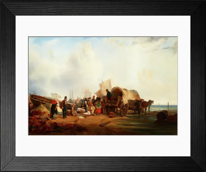 Framed Print : Scene at the Sea (in Brittany?), 1st half of 19th century. Creator: Unknown Framed Print : Scene at the Sea (in Brittany?), 1st half of 19th century. Creator: Unknown