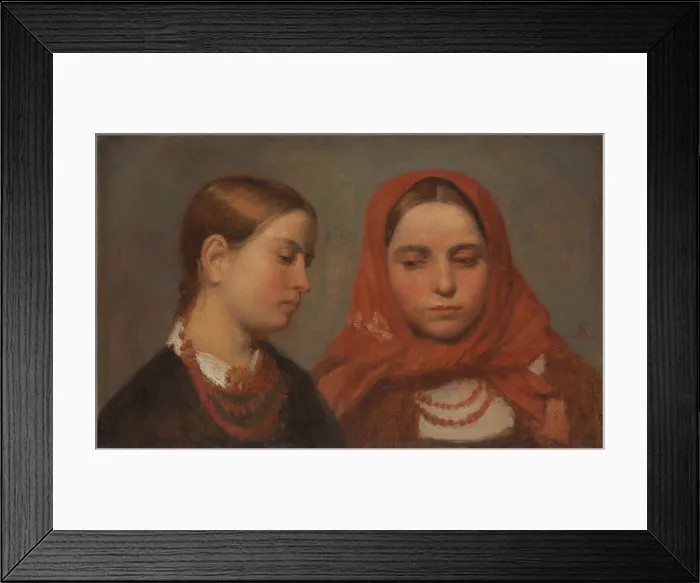 Framed Print : Heads of Two Young Girls, c1870. Creator: Aleksander Kotsis Framed Print : Heads of Two Young Girls, c1870. Creator: Aleksander Kotsis