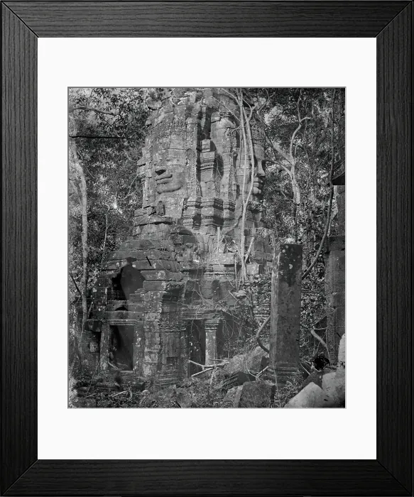 Framed Print : A tower at Nakhon Thom [Angkor Thom], Cambodia, 1866. Creator: John Thomson