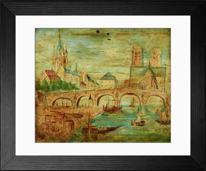 Framed Print : Le Pont de Tournelles, 1780. Creator: Unknown Framed Print : Le Pont de Tournelles, 1780. Creator: Unknown