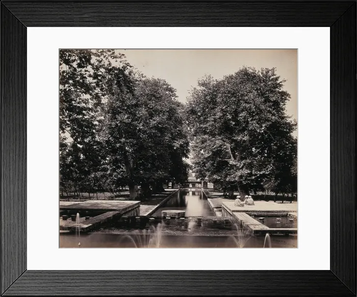 Framed Print : Shalimar, Kashmir: small fountains at the top of a weir, c1870s. Creator: Samuel Bourne Framed Print : Shalimar, Kashmir: small fountains at the top of a weir, c1870s. Creator: Samuel Bourne