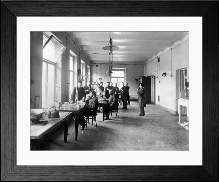 Framed Print : IP Pavlov and students in the vivisection room, Physiology Department at the Imperial... [1904]. Creator: Unknown