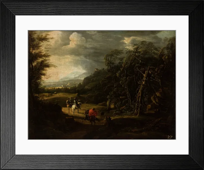 Framed Print : Landscape with Horsemen, 4th quarter of 17th century. Creator: Wilhelm von Bemmel Framed Print : Landscape with Horsemen, 4th quarter of 17th century. Creator: Wilhelm von Bemmel