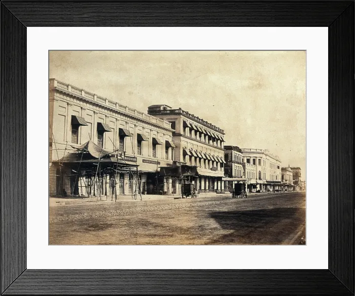 Framed Print : A principal street in Calcutta, c1880s. Creator: Unknown Framed Print : A principal street in Calcutta, c1880s. Creator: Unknown