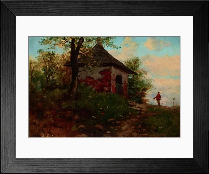 Framed Print : Landscape with a Wayside Shrine, c1880. Creator: Seweryn Bieszczad Framed Print : Landscape with a Wayside Shrine, c1880. Creator: Seweryn Bieszczad