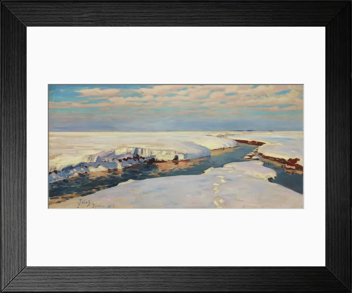 Framed Print : Winter Landscape, 1915. Creator: Julian Falat Framed Print : Winter Landscape, 1915. Creator: Julian Falat