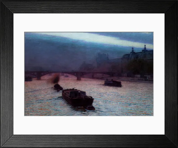 Framed Print : Evening on the Seine, 1893. Creator: Aleksander Gierymski Framed Print : Evening on the Seine, 1893. Creator: Aleksander Gierymski