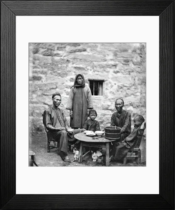 Framed Print : Kowloon, Hong Kong, China: a Chinese family, 1869. Creator: John Thomson Framed Print : Kowloon, Hong Kong, China: a Chinese family, 1869. Creator: John Thomson