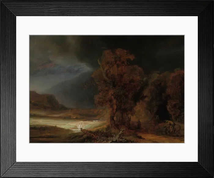 Framed Print : Landscape with the Parable of the Good Samaritan, 1638. Creator: Rembrandt Harmensz van Rijn Framed Print : Landscape with the Parable of the Good Samaritan, 1638. Creator: Rembrandt Harmensz van Rijn