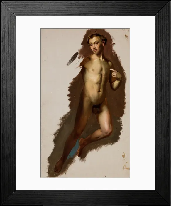 Framed Print : Study of the Cupid Figure to the Painting 'Wedding Procession of Cupid and Psyche', before 1863. Creator: Jozef Simmler Framed Print : Study of the Cupid Figure to the Painting 'Wedding Procession of Cupid and Psyche', before 1863. Creator: Jozef Simmler