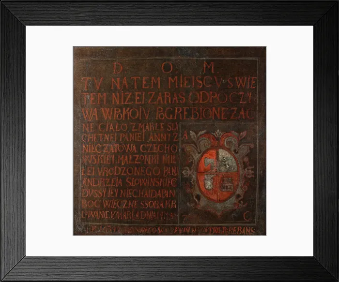 Framed Print : Epitaph of Anna Czechowska of Nieczatow, between 1639-1664. Creator: Unknown Framed Print : Epitaph of Anna Czechowska of Nieczatow, between 1639-1664. Creator: Unknown