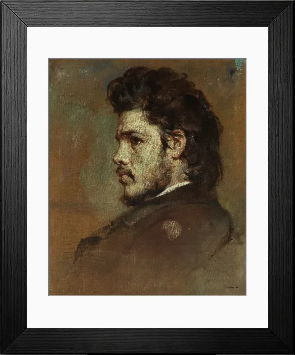 Framed Print : Portrait of the Sculptor Stefan Jarzymowski / Offering of the Crown to Piast-two sided... c1872. Creator: Witold Pruszkowski Framed Print : Portrait of the Sculptor Stefan Jarzymowski / Offering of the Crown to Piast-two sided... c1872. Creator: Witold Pruszkowski