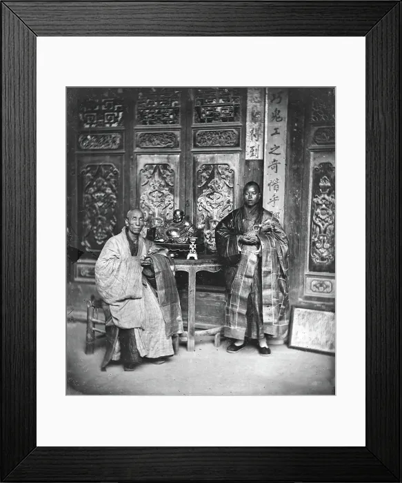 Framed Print : Fangguangyan monastery, Fujian province, China: two Buddhist priests, 1870-1871. Creator: John Thomson Framed Print : Fangguangyan monastery, Fujian province, China: two Buddhist priests, 1870-1871. Creator: John Thomson