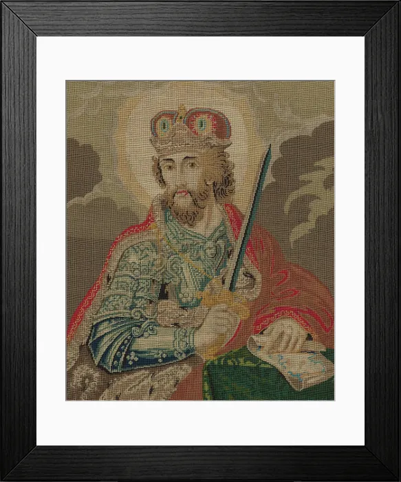 Framed Print : Embroidered picture, 19th century. Creator: Unknown Framed Print : Embroidered picture, 19th century. Creator: Unknown