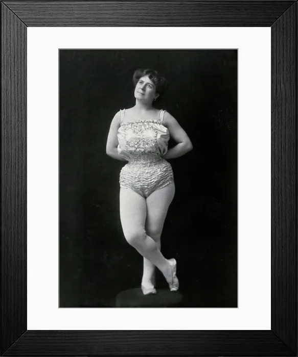 Framed Print : A Bulgarian female acrobat wearing a leotard and tights, between 1890 and 1910. Creator: Unknown Framed Print : A Bulgarian female acrobat wearing a leotard and tights, between 1890 and 1910. Creator: Unknown