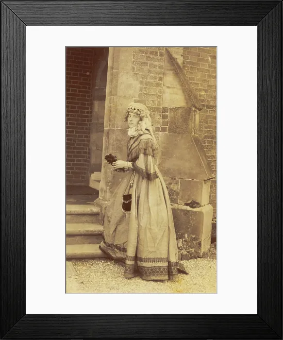 Framed Print : A man in drag posing in historical costume, (between 1890 and 1899?). Creator: Unknown Framed Print : A man in drag posing in historical costume, (between 1890 and 1899?). Creator: Unknown