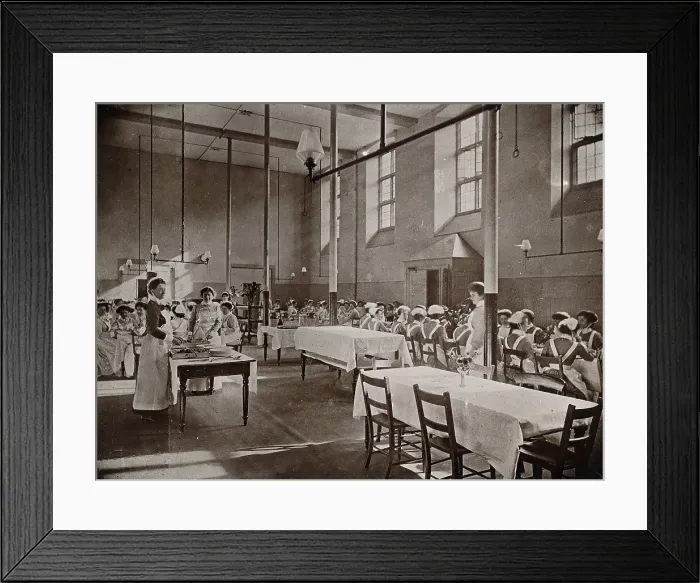 Framed Print : St Bartholomew's Hospital, London: dining room for nurses, c1908. Creator: Unknown. St Bartholomew's Hospital, London: dining room for nurses, c1908. Creator: Unknown Framed Print : St Bartholomew's Hospital, London: dining room for nurses, c1908. Creator: Unknown. St Bartholomew's Hospital, London: dining room for nurses, c1908. Creator: Unknown