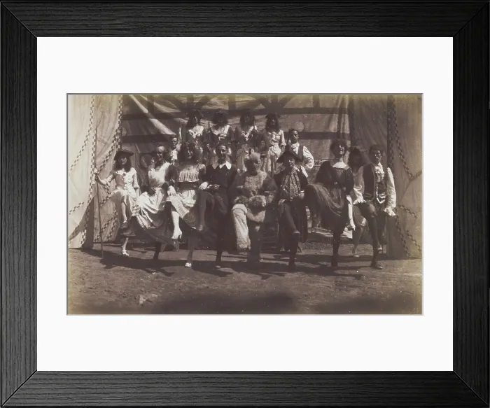 Framed Print : British servicemen dancing in a line, some are in drag, c1918. Creator: Unknown Framed Print : British servicemen dancing in a line, some are in drag, c1918. Creator: Unknown