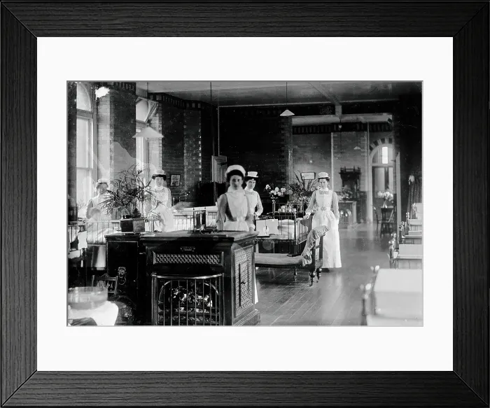 Framed Print : St Bartholomew's Hospital, London: nurses in a ward, c1908. Creator: Unknown. St Bartholomew's Hospital, London: nurses in a ward, c1908. Creator: Unknown Framed Print : St Bartholomew's Hospital, London: nurses in a ward, c1908. Creator: Unknown. St Bartholomew's Hospital, London: nurses in a ward, c1908. Creator: Unknown