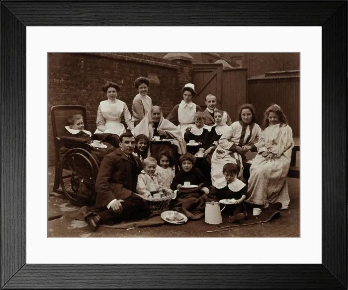 Framed Print : St Mary's Hospital, Plaistow: Basil Hood and Robert Archibald with patients and nurses... 1904 Framed Print : St Mary's Hospital, Plaistow: Basil Hood and Robert Archibald with patients and nurses... 1904