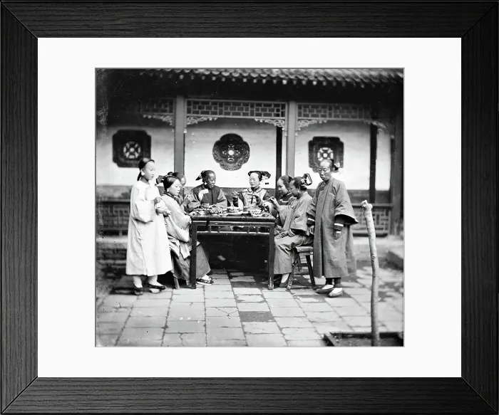 Framed Print : Peking, Pechili province, China: Manchu ladies at a meal table, 1869. Creator: John Thomson Framed Print : Peking, Pechili province, China: Manchu ladies at a meal table, 1869. Creator: John Thomson