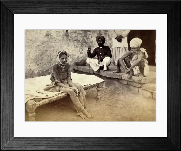 Framed Print : Female patient with bubonic plague in Karachi, India, 1897. Creator: Unknown Framed Print : Female patient with bubonic plague in Karachi, India, 1897. Creator: Unknown