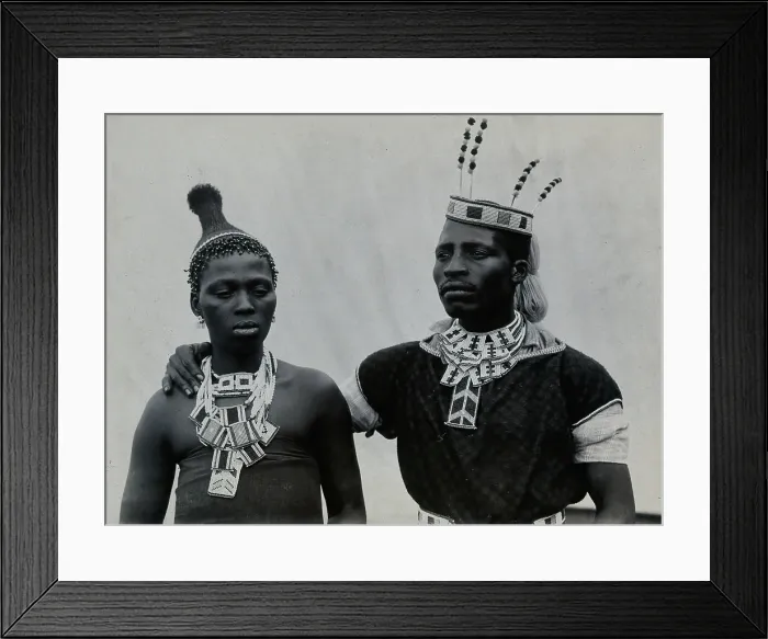 Framed Print : An African man and woman embracing, c1900. Creator: Unknown Framed Print : An African man and woman embracing, c1900. Creator: Unknown