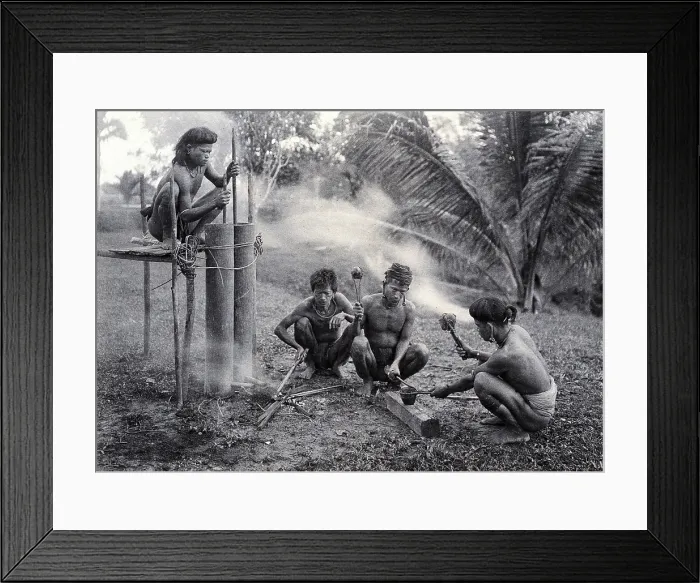 Framed Print : Sarawak: a Kalabit smithy, c1900. Creator: Unknown Framed Print : Sarawak: a Kalabit smithy, c1900. Creator: Unknown