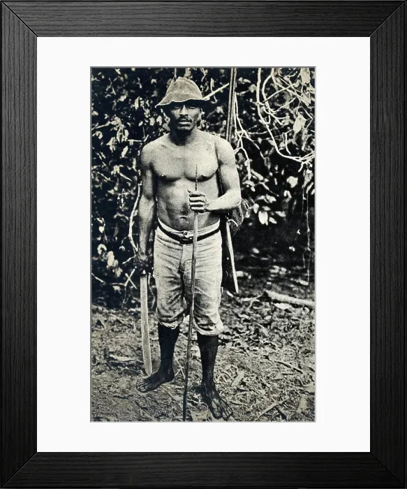 Framed Print : Panama: a jaguar hunter, 1900 / 1910. Creator: Unknown Framed Print : Panama: a jaguar hunter, 1900 / 1910. Creator: Unknown