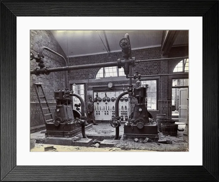 Framed Print : Johannesburg Hospital, South Africa: member of staff, possibly in the boiler room, c1905. Creator: Unknown Framed Print : Johannesburg Hospital, South Africa: member of staff, possibly in the boiler room, c1905. Creator: Unknown
