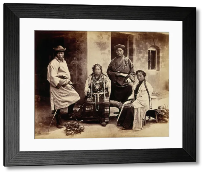Framed Print : Darjeeling, India: women and men in traditional dress, 1904. Creator: Unknown Framed Print : Darjeeling, India: women and men in traditional dress, 1904. Creator: Unknown