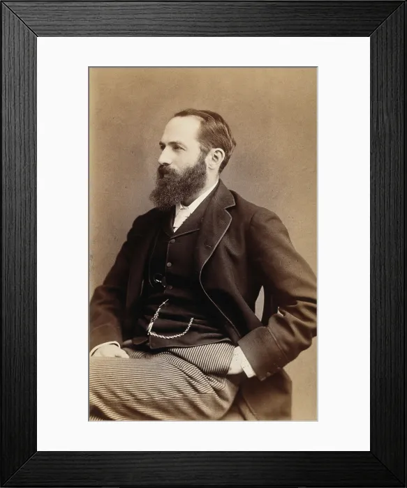 Framed Print : Arthur Schuster, seated, facing right, aged about 45, c1896. Creator: Arthur James Melhuish Framed Print : Arthur Schuster, seated, facing right, aged about 45, c1896. Creator: Arthur James Melhuish