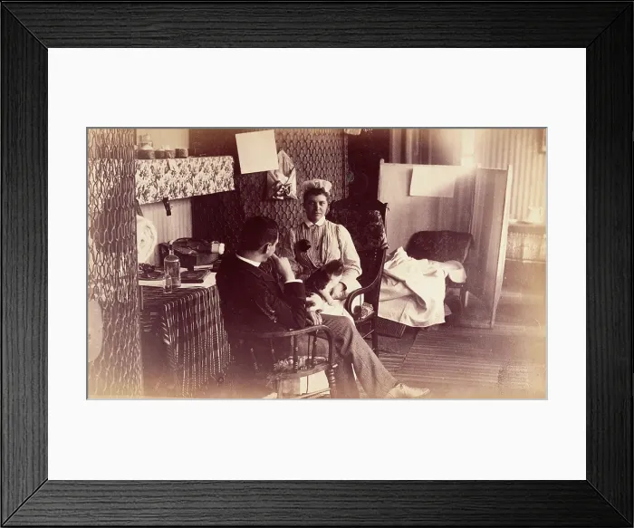 Framed Print : Bellevue Hospital, New York City: a nurse's sitting room (?), or end of ward... 1885-1898 Framed Print : Bellevue Hospital, New York City: a nurse's sitting room (?), or end of ward... 1885-1898
