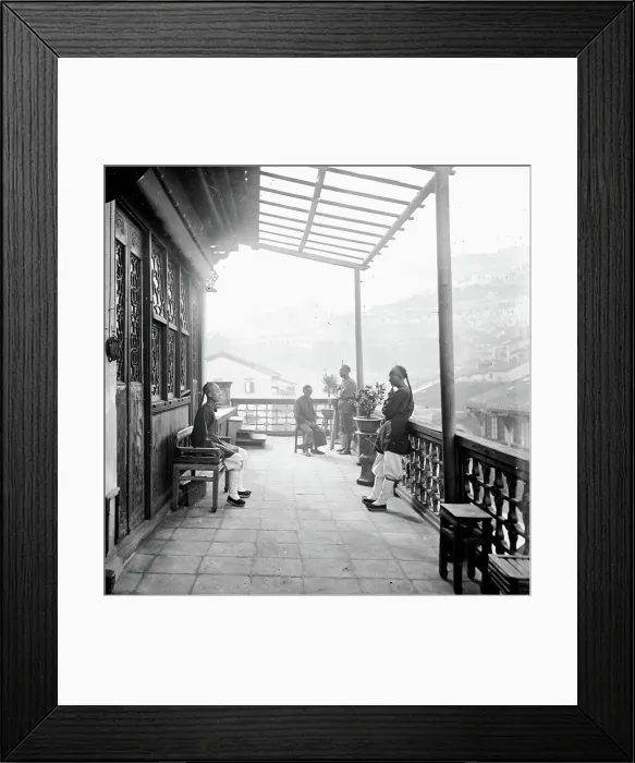 Framed Print : Chinese tea-house, Hong Kong, 1868-1871. Creator: John Thomson Framed Print : Chinese tea-house, Hong Kong, 1868-1871. Creator: John Thomson