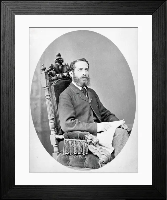Framed Print : Arthur Schuster, seated, facing left, aged about 38, c1888. Creator: L Suscipj Framed Print : Arthur Schuster, seated, facing left, aged about 38, c1888. Creator: L Suscipj