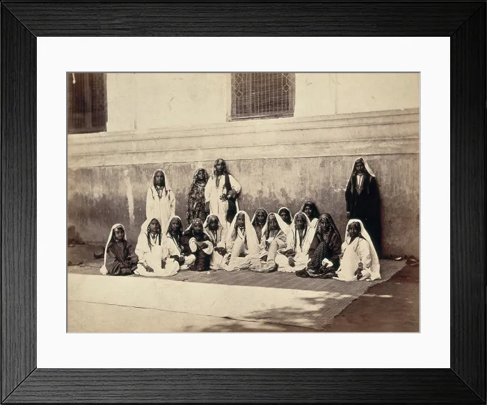 Framed Print : Kashmiri women in traditional dress: group portrait, c1900. Creator: Unknown Framed Print : Kashmiri women in traditional dress: group portrait, c1900. Creator: Unknown