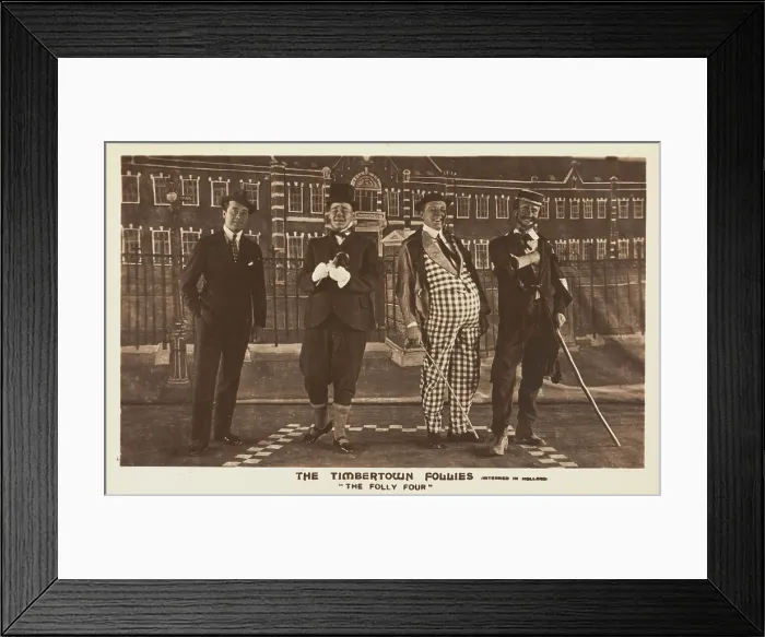 Framed Print : Four British prisoners of war, posing for 'The Timbertown Follies', at a prisoner... [1910-1919?]. Creator: Unknown