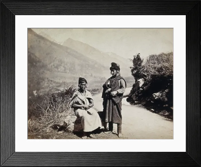 Framed Print : Kulu, Himachal Pradesh: two women wearing large nose rings, between 1800 and 1899. Creator: Unknown Framed Print : Kulu, Himachal Pradesh: two women wearing large nose rings, between 1800 and 1899. Creator: Unknown