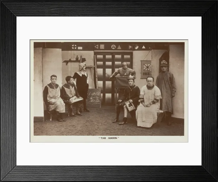 Framed Print : Soldiers, some in drag, performing in the concert party 'The Goods', 1918. Creator: Unknown Framed Print : Soldiers, some in drag, performing in the concert party 'The Goods', 1918. Creator: Unknown