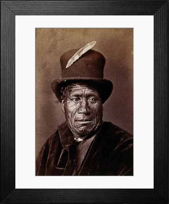 Framed Print : New Zealand: a Maori man, between 1800 and 1899. Creator: Unknown Framed Print : New Zealand: a Maori man, between 1800 and 1899. Creator: Unknown