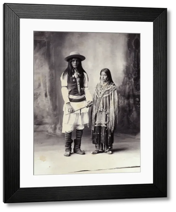 Framed Print : A native American man and woman, (1898?). Creator: Frank A. Rinehart Framed Print : A native American man and woman, (1898?). Creator: Frank A. Rinehart