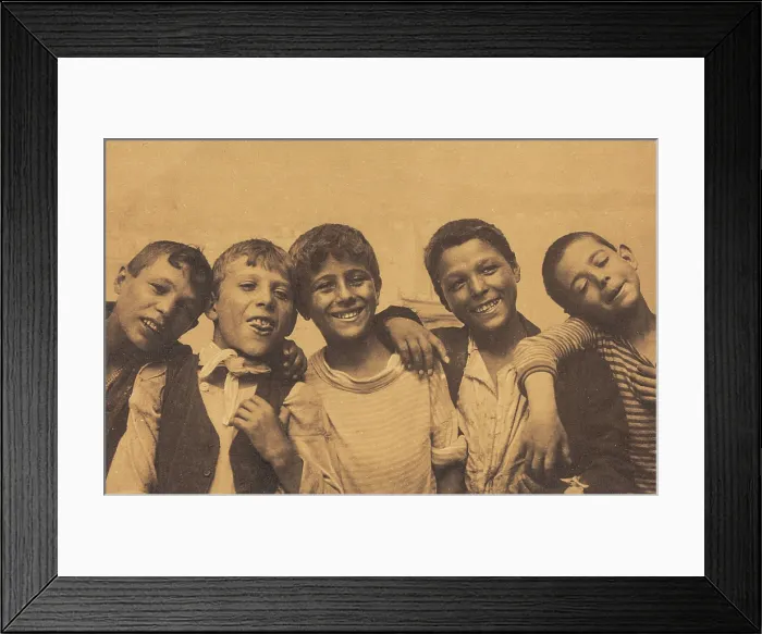 Framed Print : Neapolitan boys posing in a line, c1900s. Creator: Unknown Framed Print : Neapolitan boys posing in a line, c1900s. Creator: Unknown