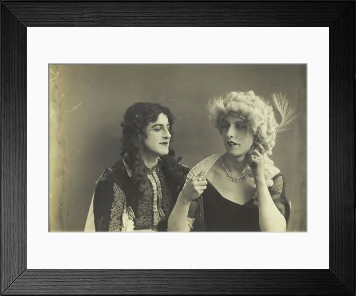 Framed Print : Two men in elaborate drag, [between 1920 and 1929?]. Creator: Unknown
