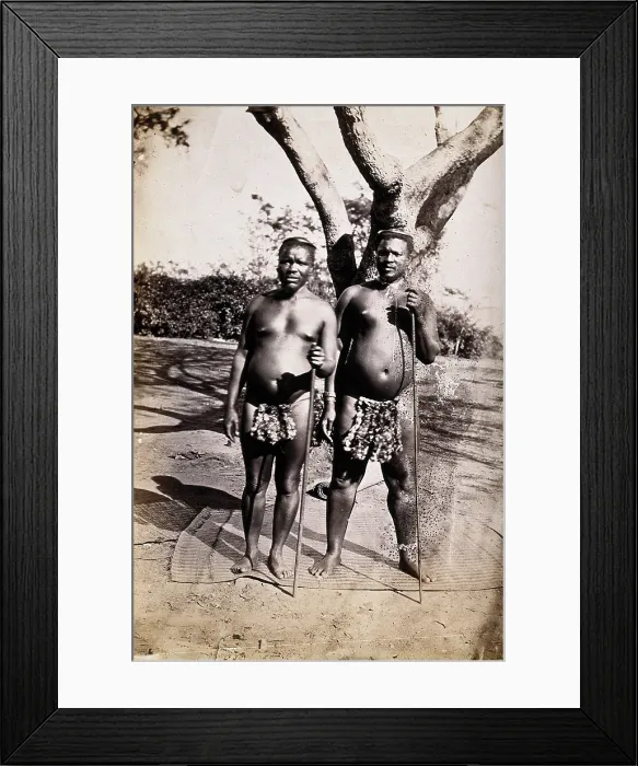 Framed Print : South Africa: two Zulu chiefs: Shingana (half brother of Cetshwayo, the Zulu King)... 1800-1899. Creator: Unknown Framed Print : South Africa: two Zulu chiefs: Shingana (half brother of Cetshwayo, the Zulu King)... 1800-1899. Creator: Unknown