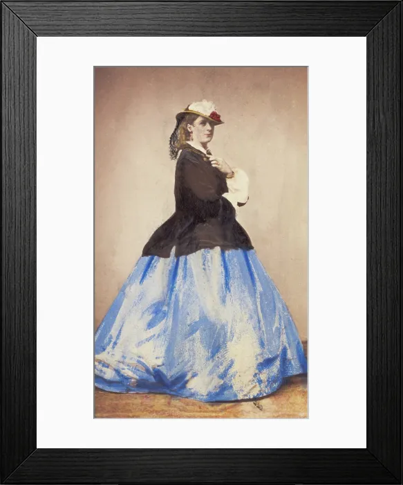 Framed Print : An man in drag posing side-on, 1862. Creator: Unknown Framed Print : An man in drag posing side-on, 1862. Creator: Unknown