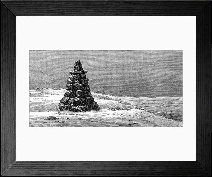 Framed Print : The American Franklin Search Expedition: Monument at Douglas Bay, 1881. Creator: Unknown Framed Print : The American Franklin Search Expedition: Monument at Douglas Bay, 1881. Creator: Unknown