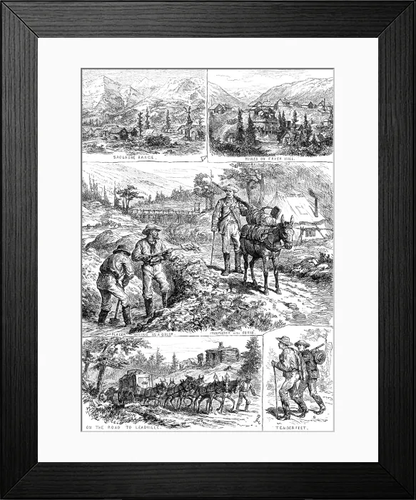 Framed Print : Sketches near Leadville, Colorado, 1881. Creator: Unknown Framed Print : Sketches near Leadville, Colorado, 1881. Creator: Unknown