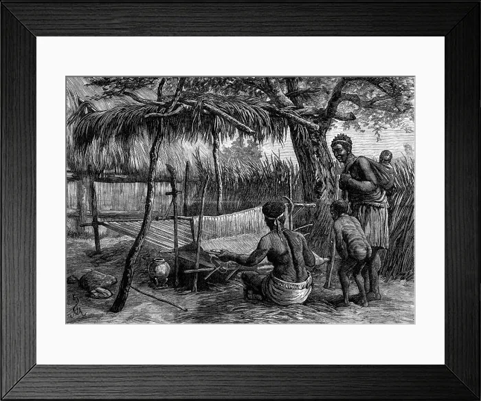 Framed Print : Native loom at Manganya, East Central Africa, 1881. Creator: Unknown Framed Print : Native loom at Manganya, East Central Africa, 1881. Creator: Unknown