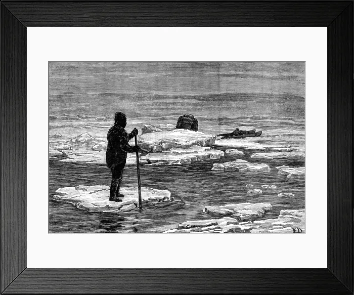 Framed Print : The American Franklin Search Expedition - ice breaking up, July 24, 1879, (1881). Creator: Frank Dadd Framed Print : The American Franklin Search Expedition - ice breaking up, July 24, 1879, (1881). Creator: Frank Dadd